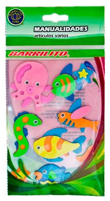 Barrilito calcomania de foamy animales del mar fs007 9 piezas