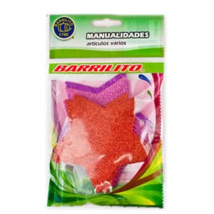 Barrilito calcomania de foamy estrella fsg005 con pegamento 9.6 cm 10 piezas 3 colores