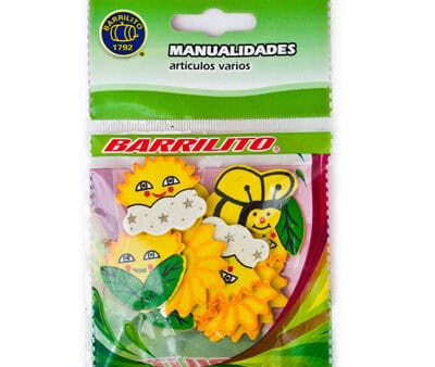 Barrilito calcomania de madera flores y abejas ws003 10 piezas