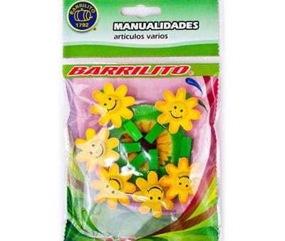 Barrilito clip de madera flores amarillas wclp10a 6 piezas