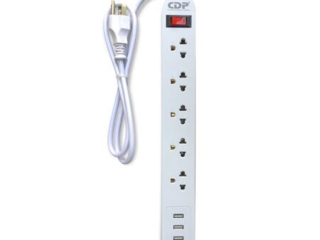 CDP regleta supresor de picos  5 entradas con 3 puertos usb RU-SS5