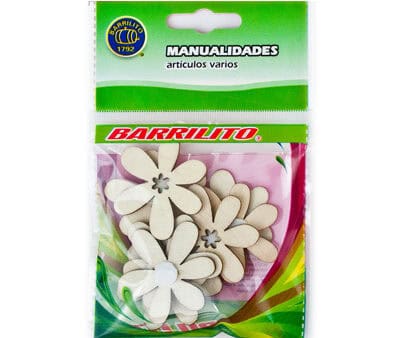 Barrilito calcomania de madera flores 3 ws014 8 piezas