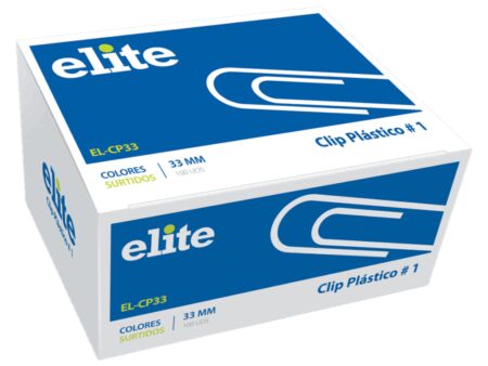 Elite clip standard 33 mm plastico colores caja 100 unid el-CP33