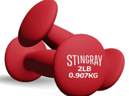 Stingray mancuerna metalica cubierta con neopreno color gris-SFMAN-8LB