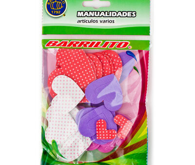 Barrilito calcomanias de foamy corazon estampados fs013 45 piezas