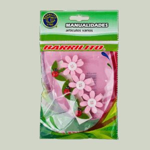 Barrilito clip de madera fieltro flores wclp1 3 piezas