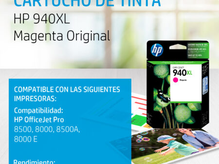 HP cartucho magenta C4908ALl 1.400pgs 940xl