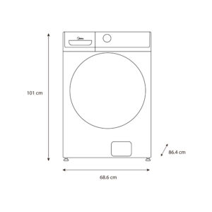 Midea lavadora carga frontal 21 kg color silver MH04W45/S-CA
