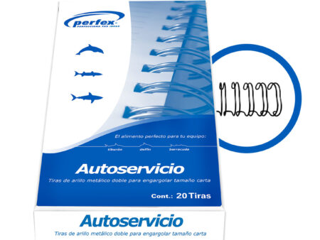 Perfex arillo metalico paso 3:1 tamaño carta 1/4 #4  caja 135 unds