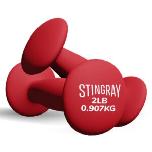 Stingray mancuerna metalica cubierta con neopreno color gris-SFMAN-8LB