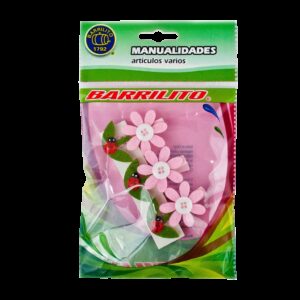 Barrilito clip de madera fieltro flores wclp1 3 piezas