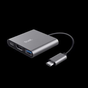 Trust adaptador 3-en-1 multipuerto USB-C-HDMI y-Tipo C - 23772