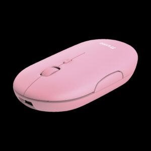 Trust  mouse recargable inalambrico silencioso color rosa con - 24125