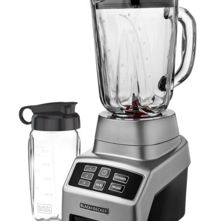 Black + Decker licuadora  3 veloc vridrio 1.5L 700w + vaso personal gris -  BL1840MS
