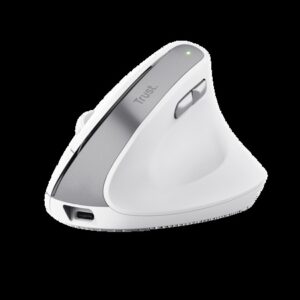 Trust mouse vertical ergonomico inalambrico Bayo color blanco recargable - 25398