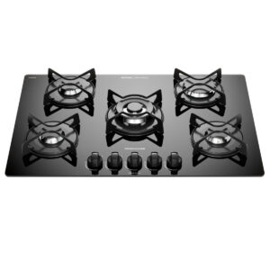 Frigidaire Plantilla De gas empotrable de 30" vidrio templado 5 quemadores Negro FTGC3050VB