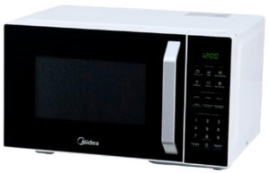 Midea Microondas 1.1 pies puerta negra y gabinete blanco MMDX11S2BW-CA