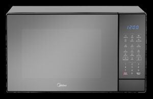 Midea Microondas 1.4 pies puerta con acabado espejo y gabinete Negro MMDK14S2MB