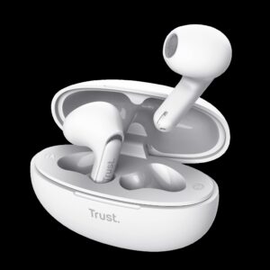 Trust audifonos bluetooth intraaurales color blanco microf c/cancelacion de ruido - 25173